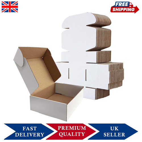 White shipping cardboard - cardboard, boxes