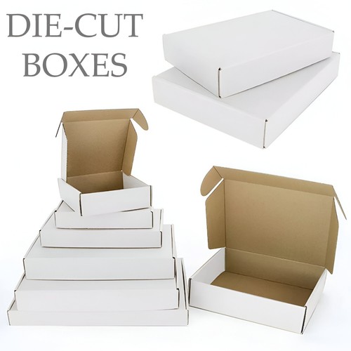 White postal cardboard boxes - white,